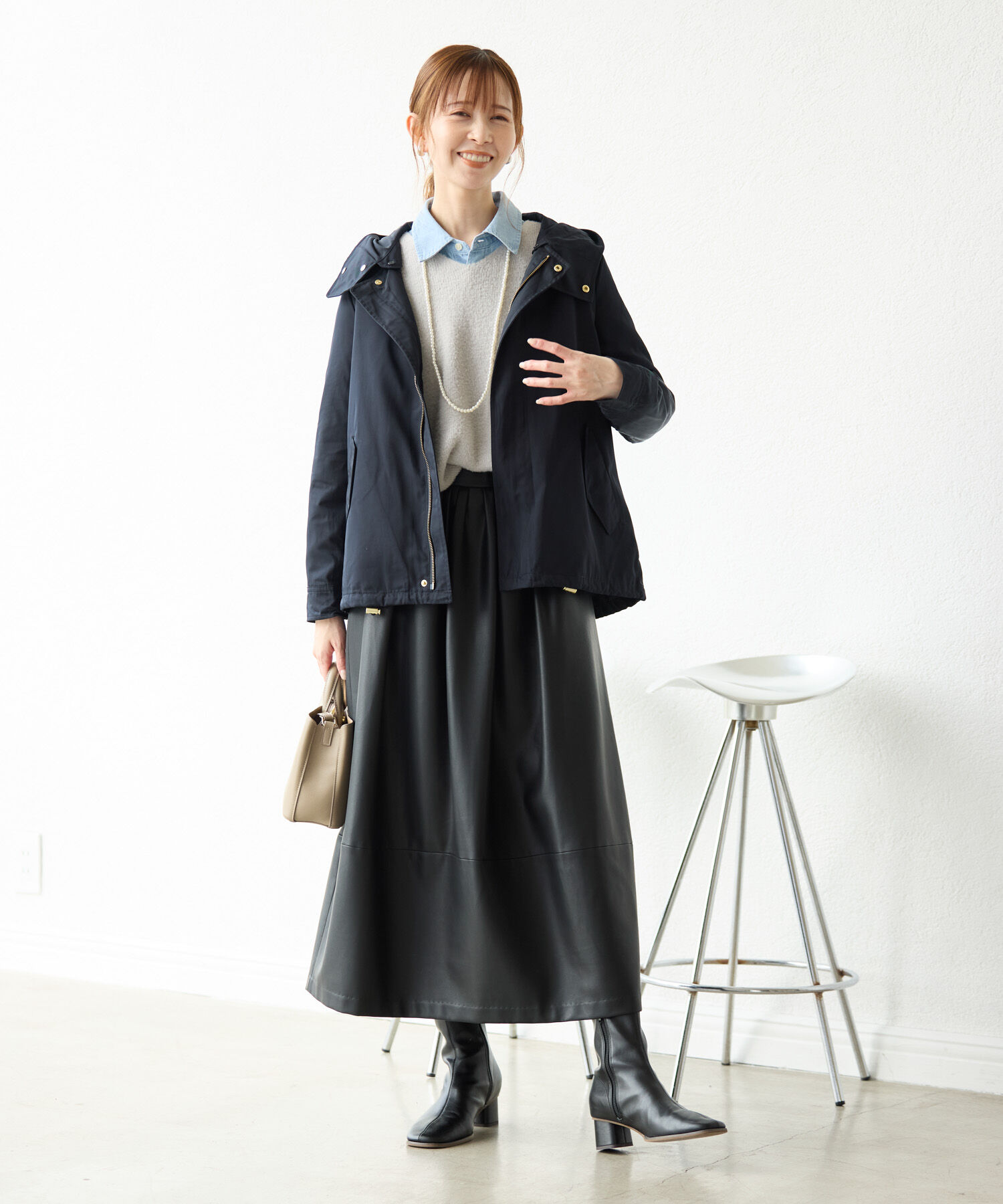 Rope&rsquo;Picnic「【emur/エミュール】シンセティックレザーコクーンスカート」|スカート|