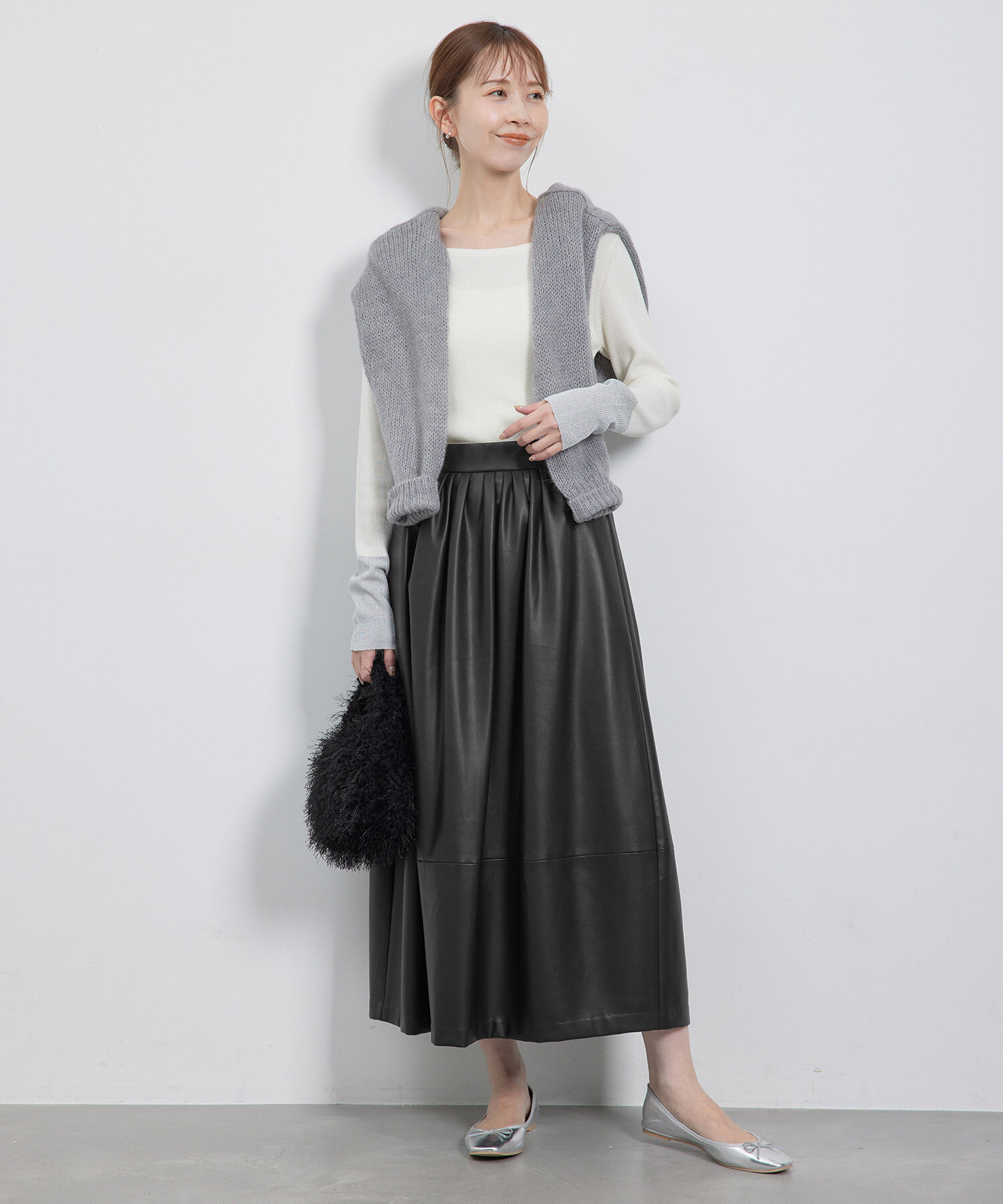 Rope&rsquo;Picnic「【emur/エミュール】シンセティックレザーコクーンスカート」|スカート|