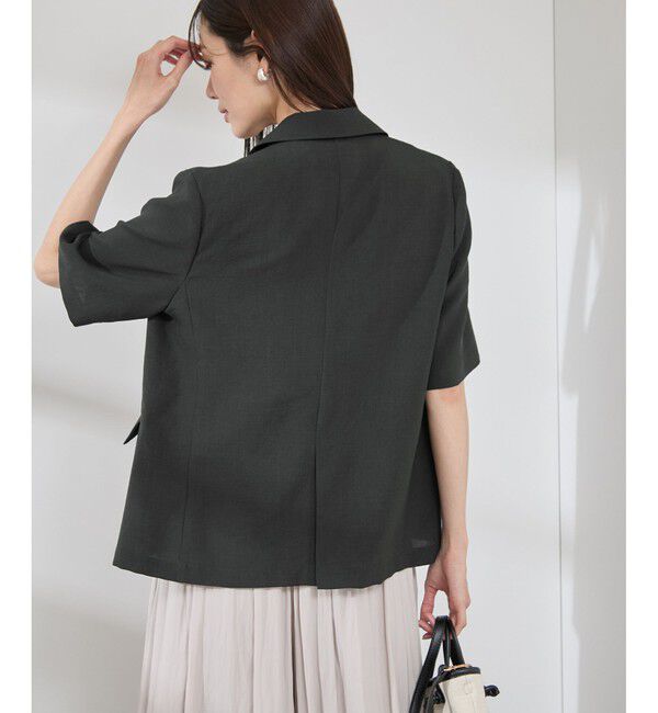 Rope&rsquo;Picnic「【接触冷感・吸水速乾・防シワ】エフォートレスリラックスハーフスリーブジャケット」|テーラードジャケット|