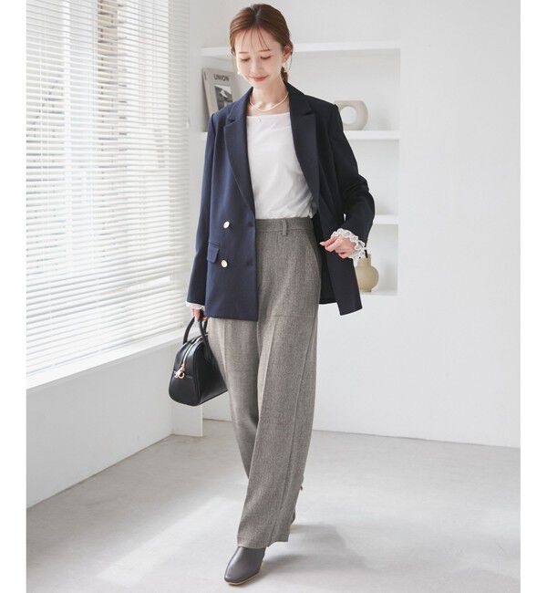 Rope&rsquo;Picnic「ベイカーワイドパンツ/通勤対応」|チノ|