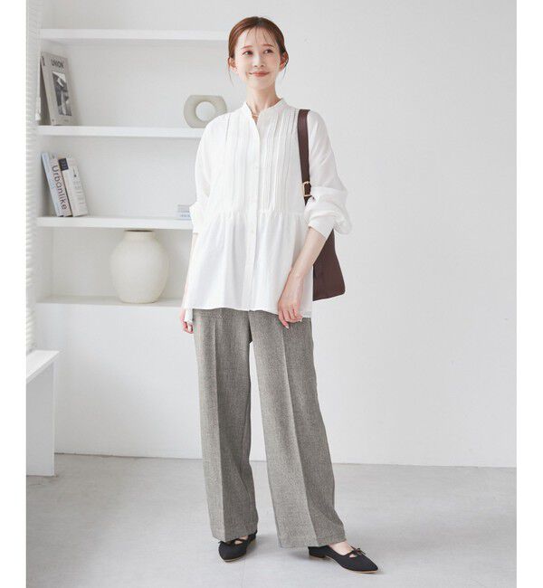 Rope&rsquo;Picnic「ベイカーワイドパンツ/通勤対応」|チノ|