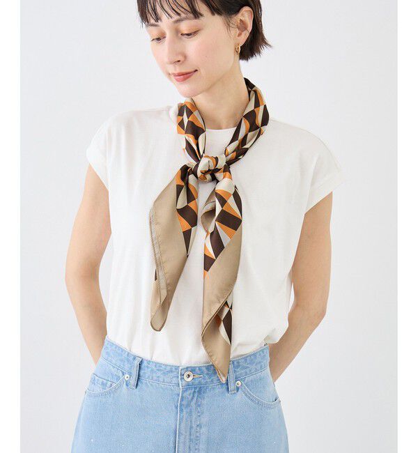 ROPE PICNIC PASSAGE「幾何学柄スカーフ 90cm」|バンダナ・スカーフ|