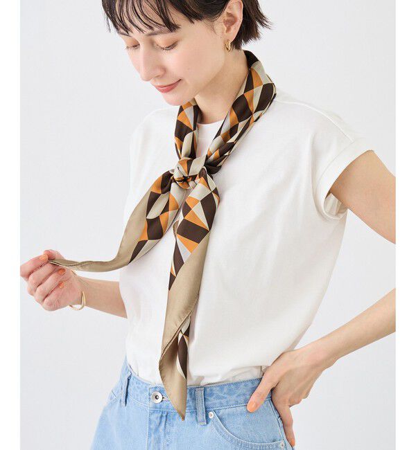 ROPE PICNIC PASSAGE「幾何学柄スカーフ 90cm」|バンダナ・スカーフ|