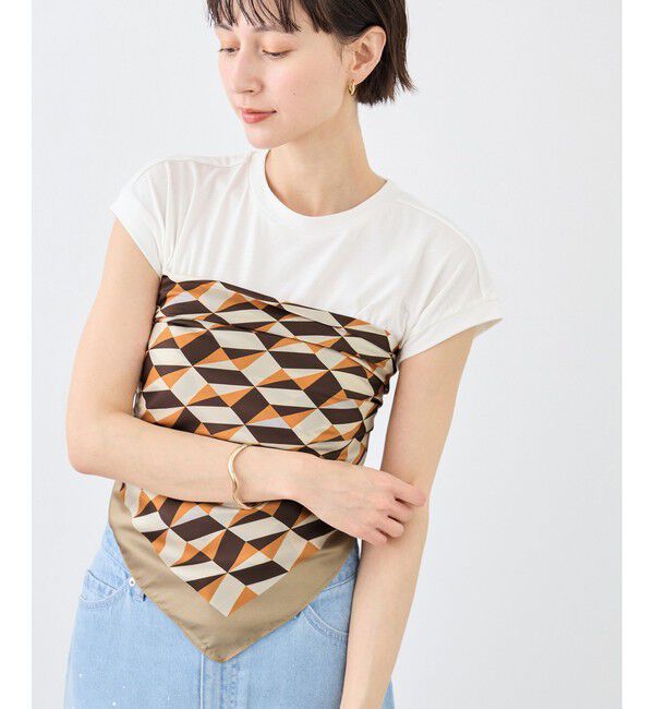 ROPE PICNIC PASSAGE「幾何学柄スカーフ 90cm」|バンダナ・スカーフ|