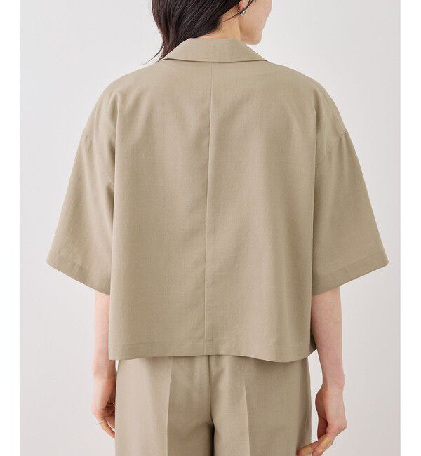 Rope&rsquo;Picnic「エアリーリネンライク ハーフスリーブジャケット/接触冷感・UVカット・速乾」|テーラードジャケット|