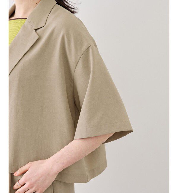 Rope&rsquo;Picnic「エアリーリネンライク ハーフスリーブジャケット/接触冷感・UVカット・速乾」|テーラードジャケット|