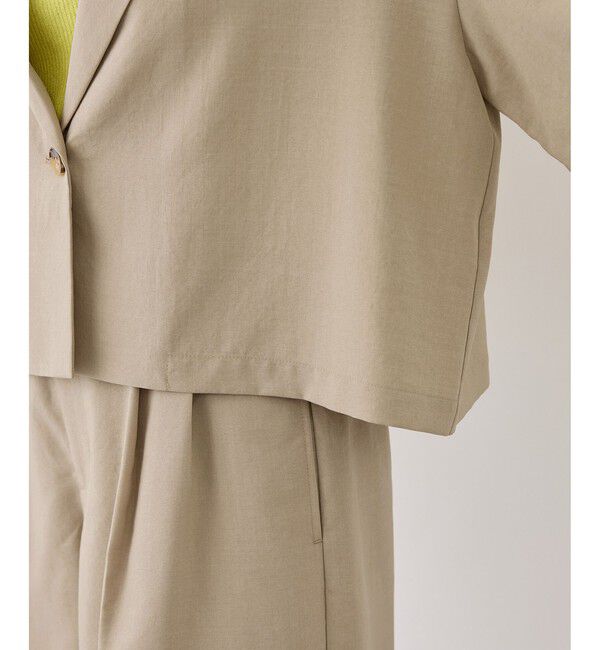 Rope&rsquo;Picnic「エアリーリネンライク ハーフスリーブジャケット/接触冷感・UVカット・速乾」|テーラードジャケット|