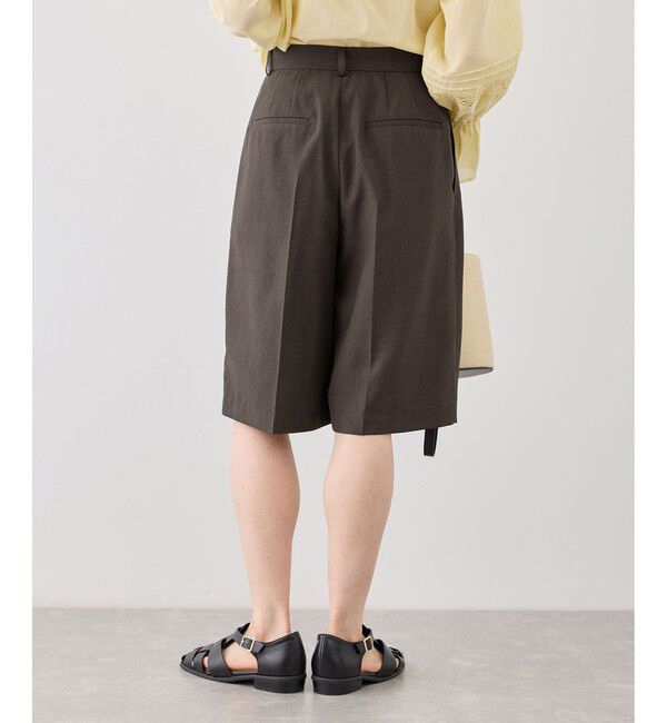 Rope&rsquo;Picnic「エアリーリネンライク タックハーフパンツ/UVカット・速乾」|チノ|