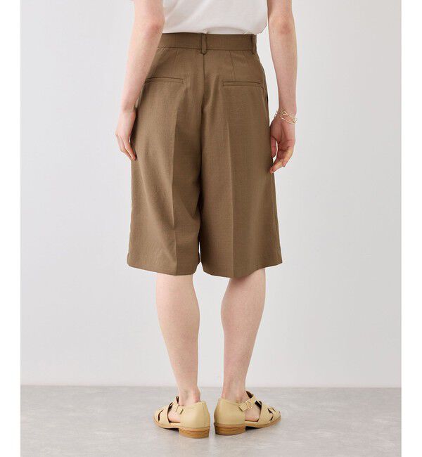 Rope&rsquo;Picnic「エアリーリネンライク タックハーフパンツ/UVカット・速乾」|チノ|