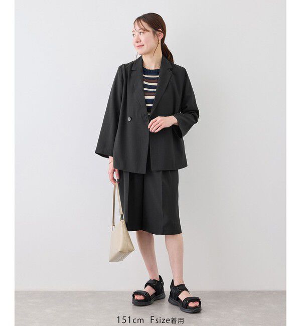 Rope&rsquo;Picnic「エアリーリネンライク タックハーフパンツ/UVカット・速乾」|チノ|