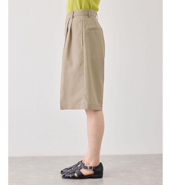 Rope&rsquo;Picnic「エアリーリネンライク タックハーフパンツ/UVカット・速乾」|チノ|