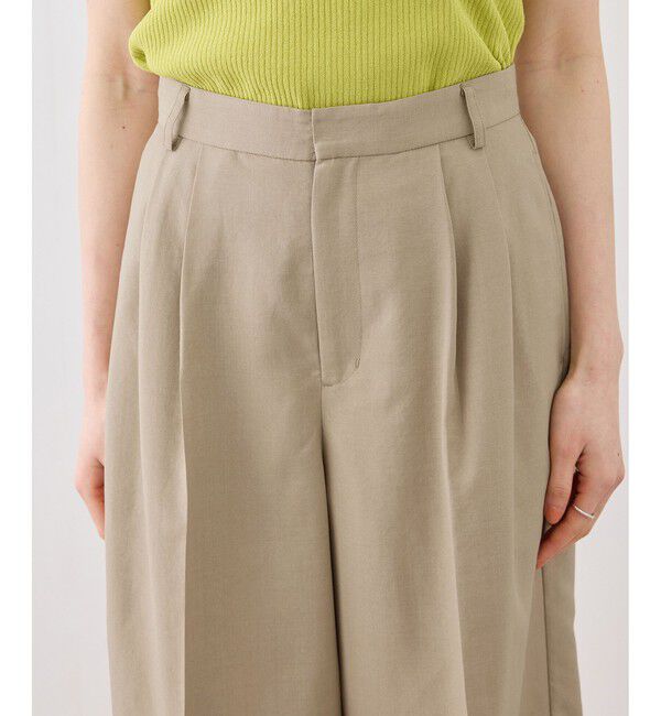 Rope&rsquo;Picnic「エアリーリネンライク タックハーフパンツ/UVカット・速乾」|チノ|