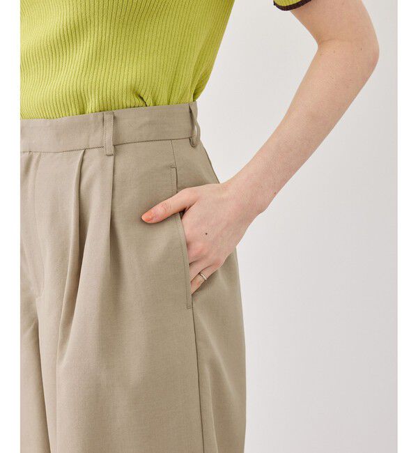 Rope&rsquo;Picnic「エアリーリネンライク タックハーフパンツ/UVカット・速乾」|チノ|