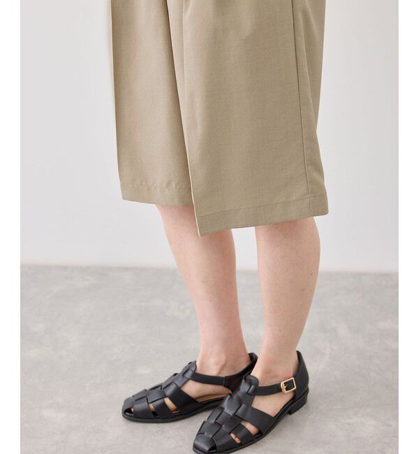 Rope&rsquo;Picnic「エアリーリネンライク タックハーフパンツ/UVカット・速乾」|チノ|