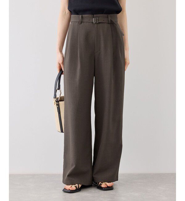 Rope&rsquo;Picnic「エアリーリネンライク タックワイドパンツ/UVカット・速乾」|チノ|