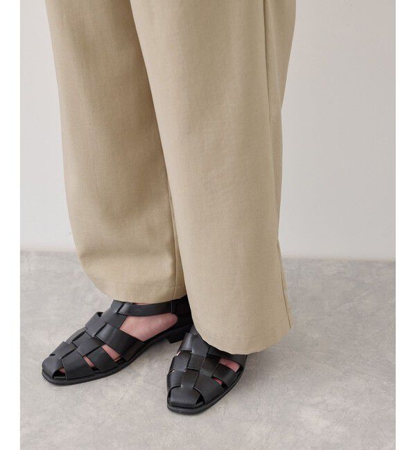 Rope&rsquo;Picnic「【cahoさんコラボ】低身長・小柄さんサイズ エアリーリネンライク タックワイドパンツ」|チノ|