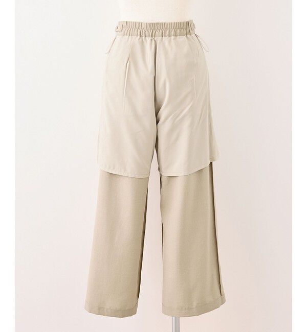 Rope&rsquo;Picnic「【cahoさんコラボ】低身長・小柄さんサイズ エアリーリネンライク タックワイドパンツ」|チノ|