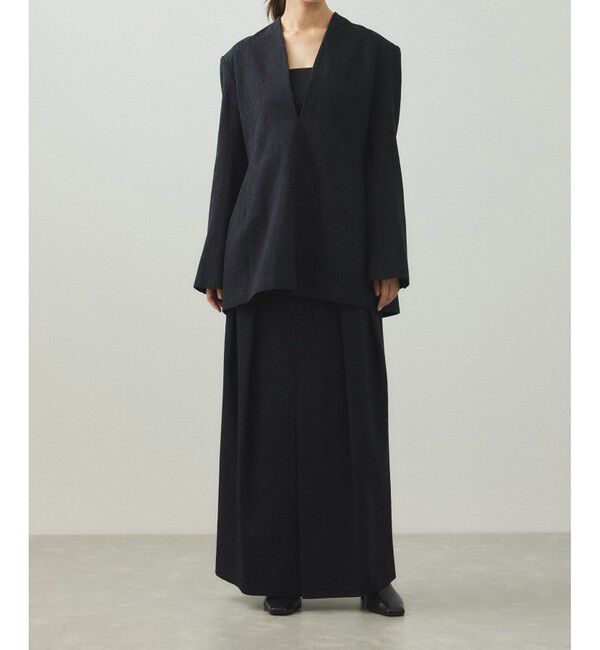 ADAM ET ROPE'「【EMOELLE】ウールコットンジャケットライクブラウス」|シャツ・ブラウス|