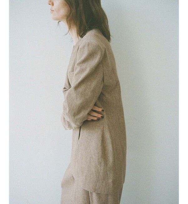 ADAM ET ROPE'「【EMOELLE】ウールコットンジャケットライクブラウス」|シャツ・ブラウス|