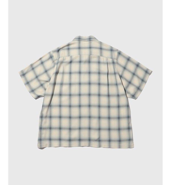 ADAM ET ROPE'「レーヨンオンブレチェックハーフスリーブオープンカラーシャツ」|シャツ・ブラウス|