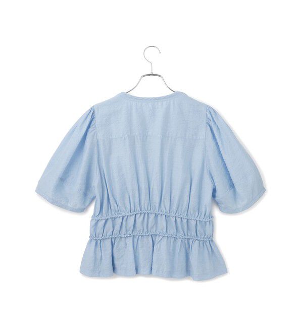 ADAM ET ROPE'「ウエストギャザーリボンブラウス」|シャツ・ブラウス|