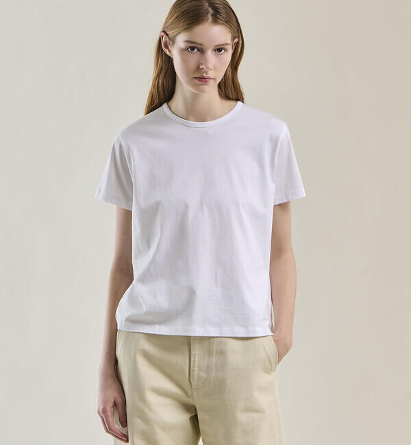 handvaerk「handvaerk | 60/2 CREW NECK T-SHIRT WOMEN」|Tシャツ・カットソー|WHITE