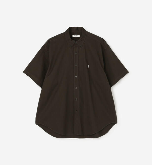 GYMPHLEX「Gymphlex | コットンツイル ボタンダウン半袖シャツ MEN」|シャツ・ブラウス|CHARCOAL