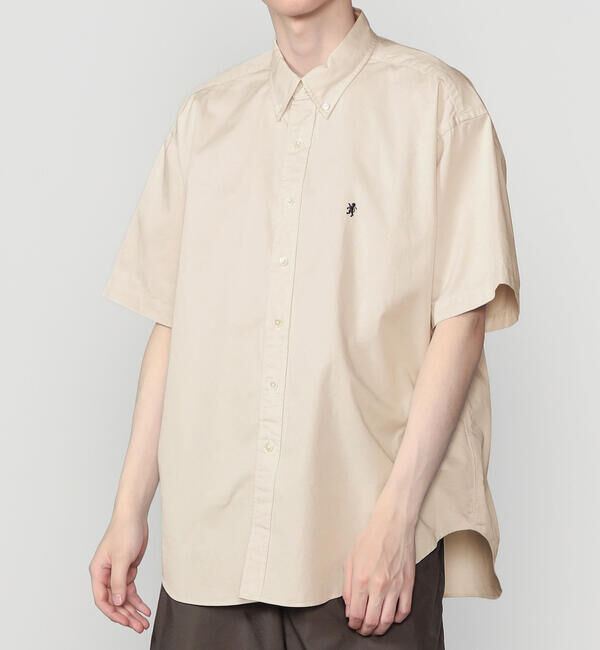 GYMPHLEX「Gymphlex | コットンツイル ボタンダウン半袖シャツ MEN」|シャツ・ブラウス|BEIGE系1