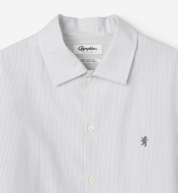 GYMPHLEX「Gymphlex | コットン ストライプ 長袖チュニックシャツ WOMEN」|シャツ・ブラウス|