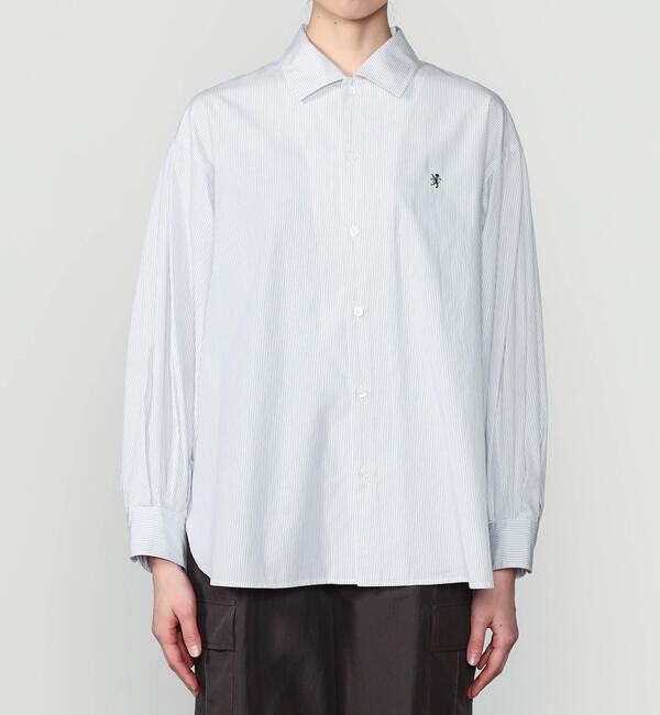 GYMPHLEX「Gymphlex | コットン ストライプ 長袖チュニックシャツ WOMEN」|シャツ・ブラウス|