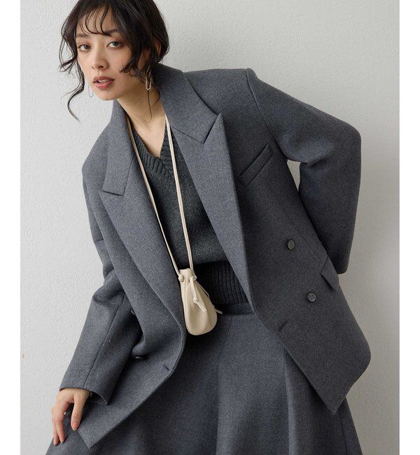  「ボンディングオーバージャケット」|テーラードジャケット|グレー