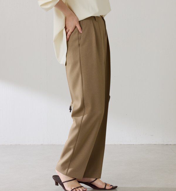  「ウールライクテーパードパンツ」|チノ|