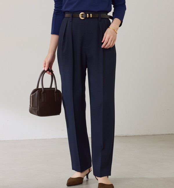  「ウールライクテーパードパンツ」|チノ|