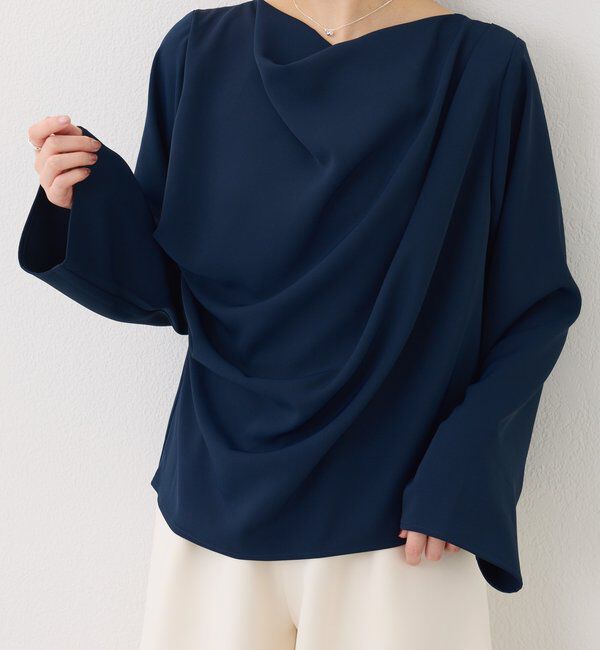  「フロントドレープブラウス」|シャツ・ブラウス|