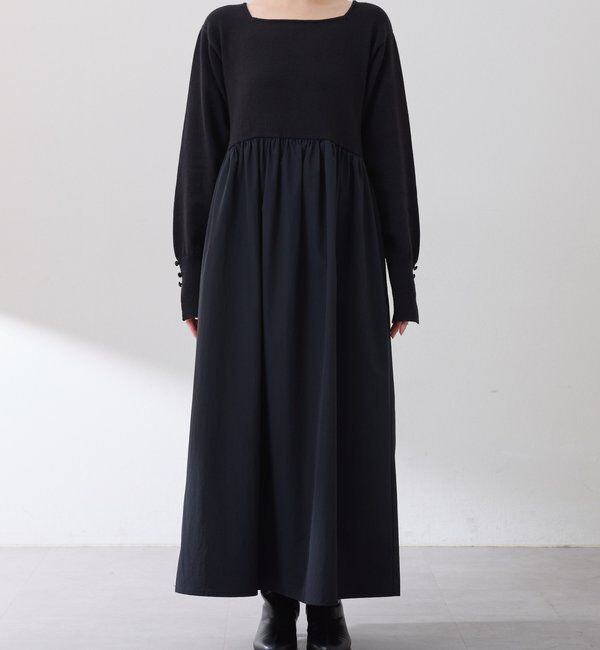  「ニットドッキングフレアワンピース」|ワンピース|
