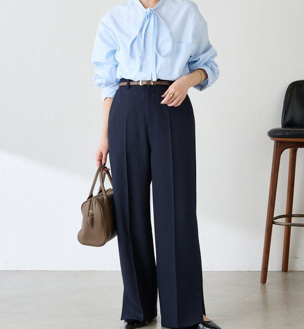  「ウールライクストレートパンツ」|チノ|