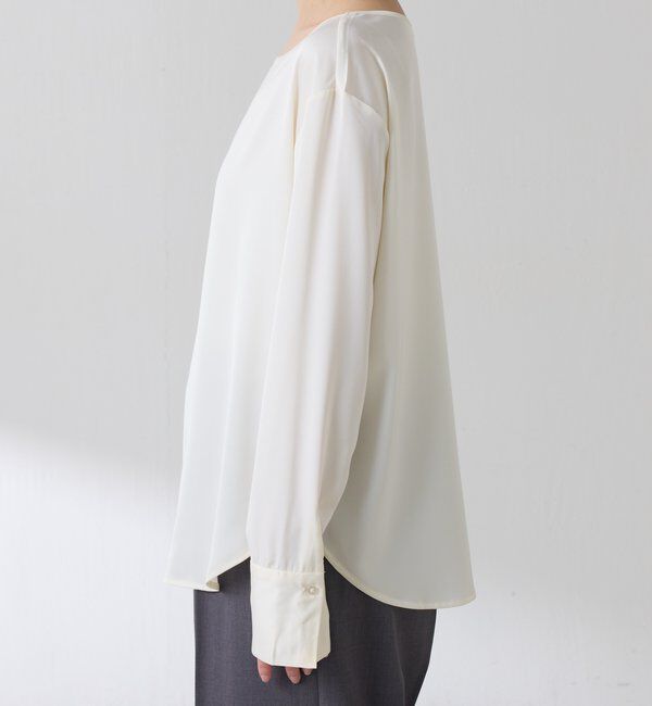  「サテンサイドドロストTブラウス」|シャツ・ブラウス|