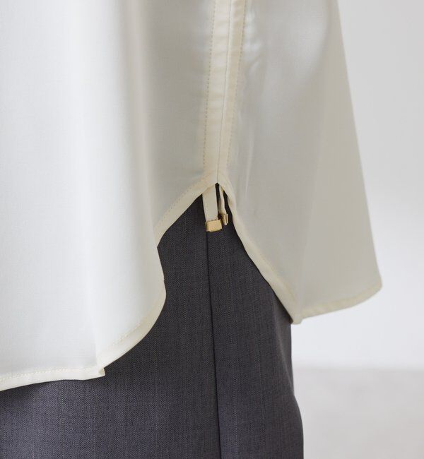  「サテンサイドドロストTブラウス」|シャツ・ブラウス|