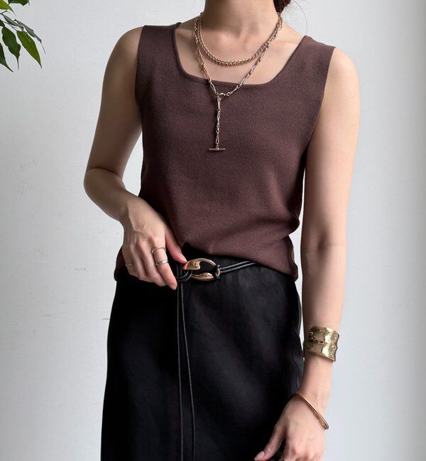  「スクエアニットタンク」|ニット・セーター|ブラウンその他1