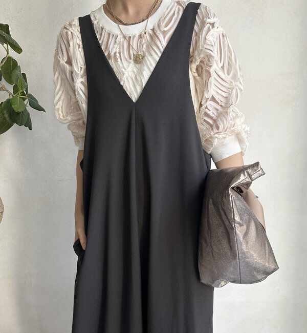  「【新色追加/前後2WAYで着られる】深Vワンピース」|ワンピース|