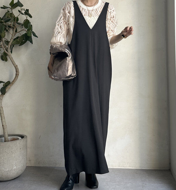  「【新色追加/前後2WAYで着られる】深Vワンピース」|ワンピース|