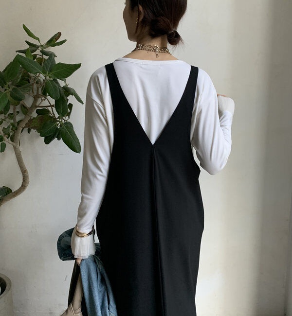  「【新色追加/前後2WAYで着られる】深Vワンピース」|ワンピース|