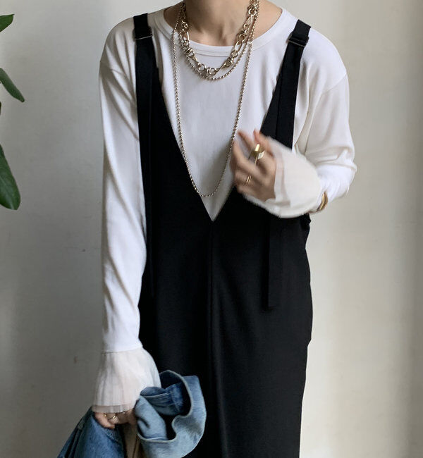  「【新色追加/前後2WAYで着られる】深Vワンピース」|ワンピース|