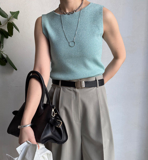  「前後2WAYラメニットタンク」|ニット・セーター|