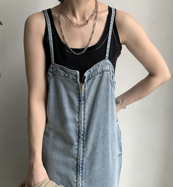  「ラメステッチキャミタンク」|Tシャツ・カットソー|