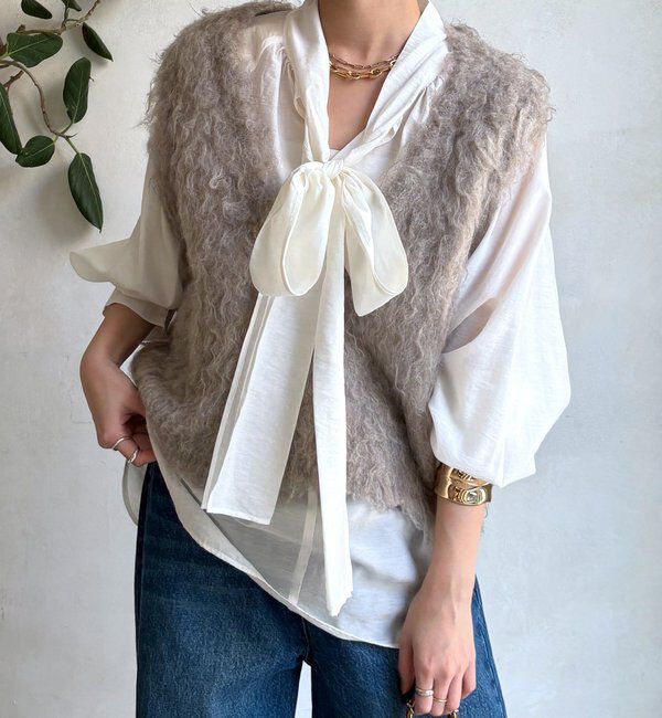  「【REI企画カラーあり】【前後2WAY】シャギーニットベスト」|ニット・セーター|