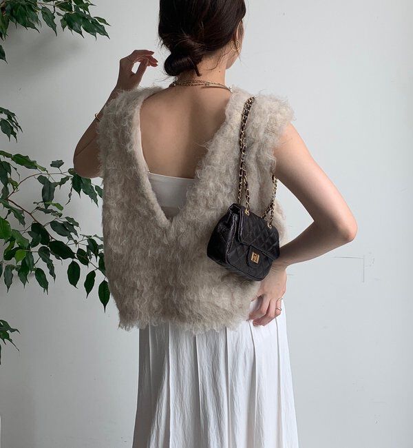  「【REI企画カラーあり】【前後2WAY】シャギーニットベスト」|ニット・セーター|