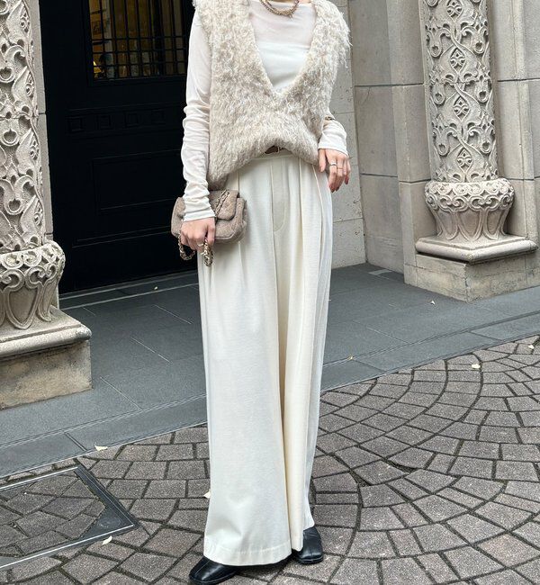  「【REI企画カラーあり】【前後2WAY】シャギーニットベスト」|ニット・セーター|