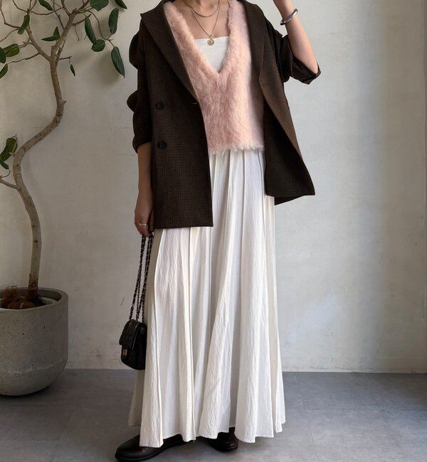  「【REI企画カラーあり】【前後2WAY】シャギーニットベスト」|ニット・セーター|