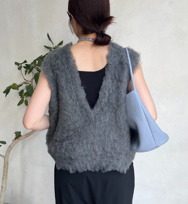  「【REI企画カラーあり】【前後2WAY】シャギーニットベスト」|ニット・セーター|
